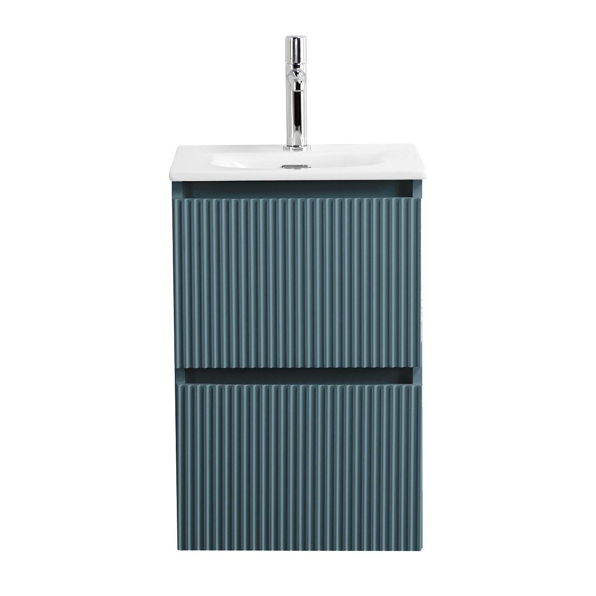 Тумба с раковиной BelBagno Uno-mini 40 подвесная, 2 ящика, матовая голубая