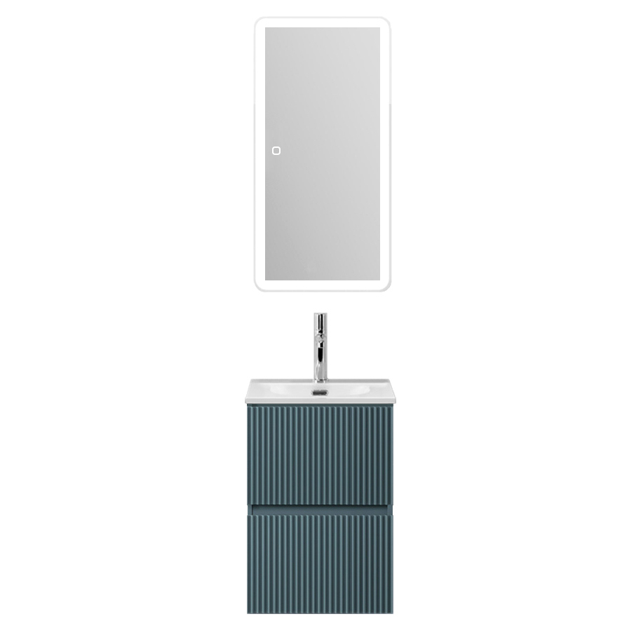 Мебель для ванной комнаты BelBagno Uno-mini 40 подвесная, 2 ящика, матовая голубая