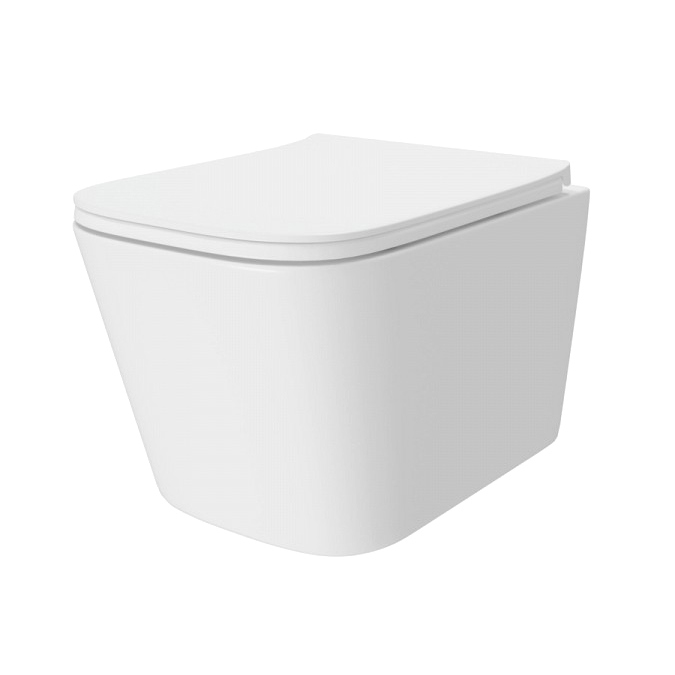 Унитаз подвесной Teymi Helmi Vortex T40310 безободковый, с микролифтом, глянцевый белый