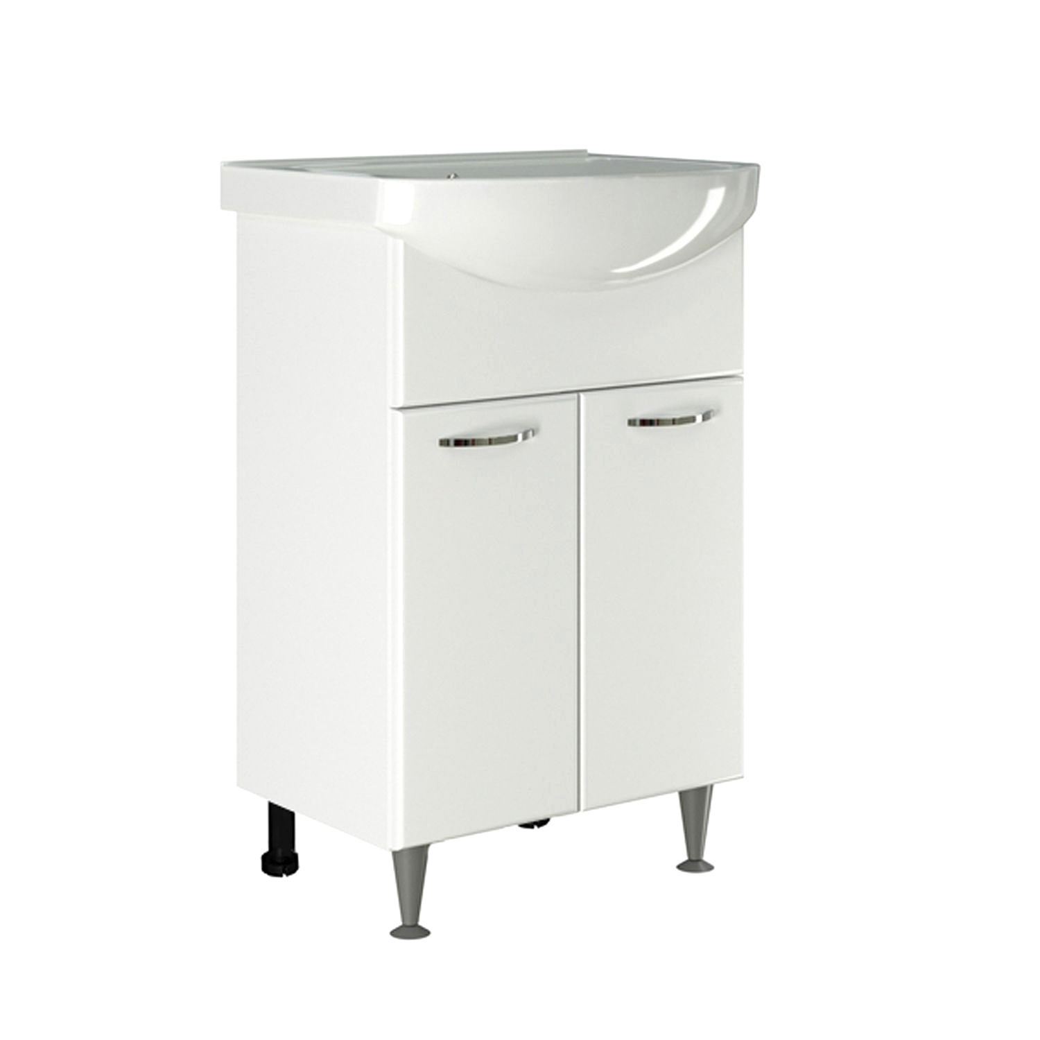 Тумба с раковиной Mixline Алан 60 глянцевая белая