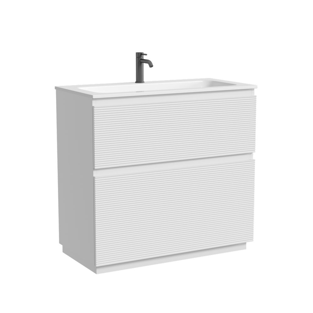 Тумба под раковину в ванную Sancos Folk Floor 890х445х850 мм, напольная с двумя ящиками, Bianco