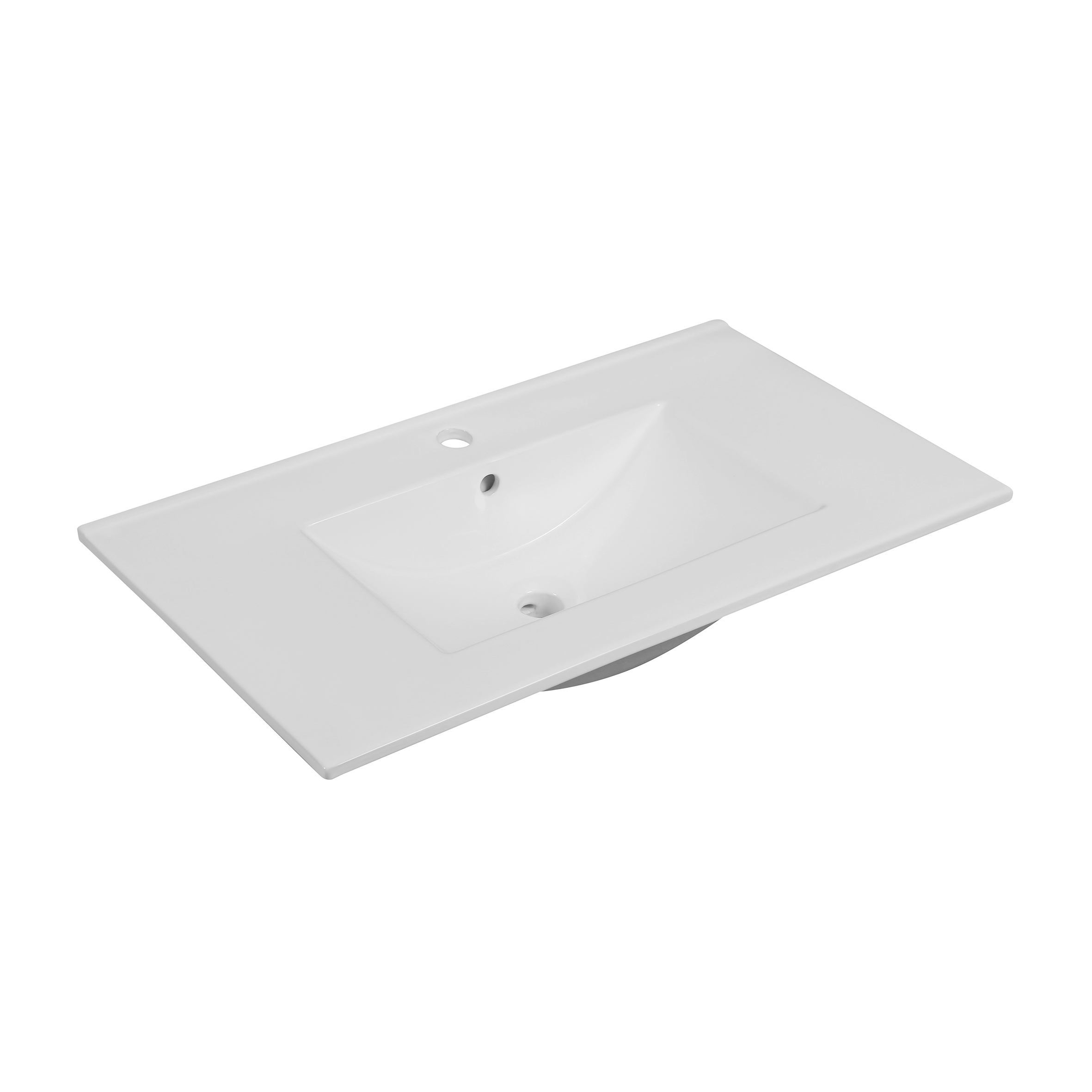 Мебельная раковина Oliveeka NS2001-80 81 накладная, глянцевая белая, прямоугольная, фарфор