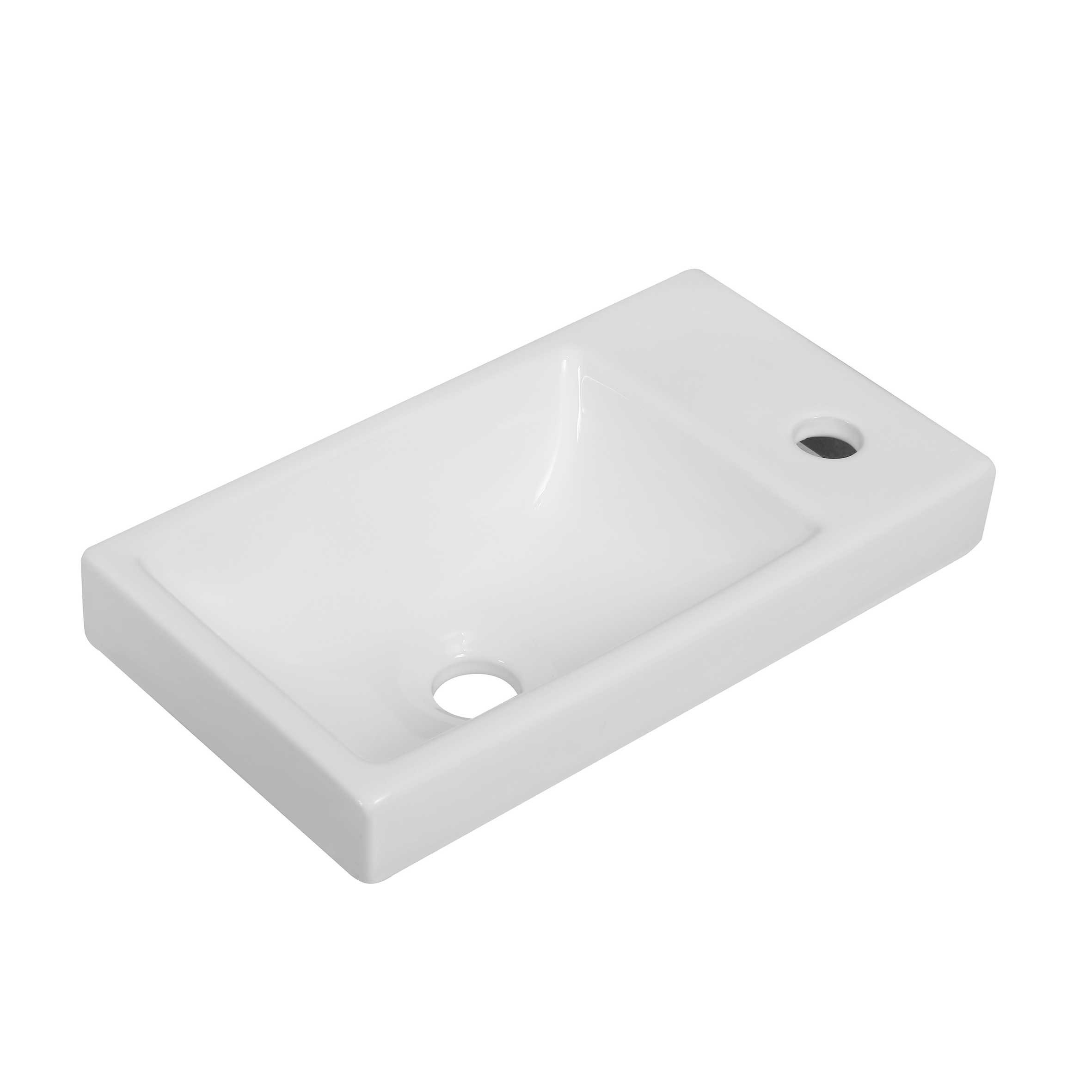 Раковина маленькая в туалет Oliveeka N7091B 43 глянцевая белая, прямоугольная