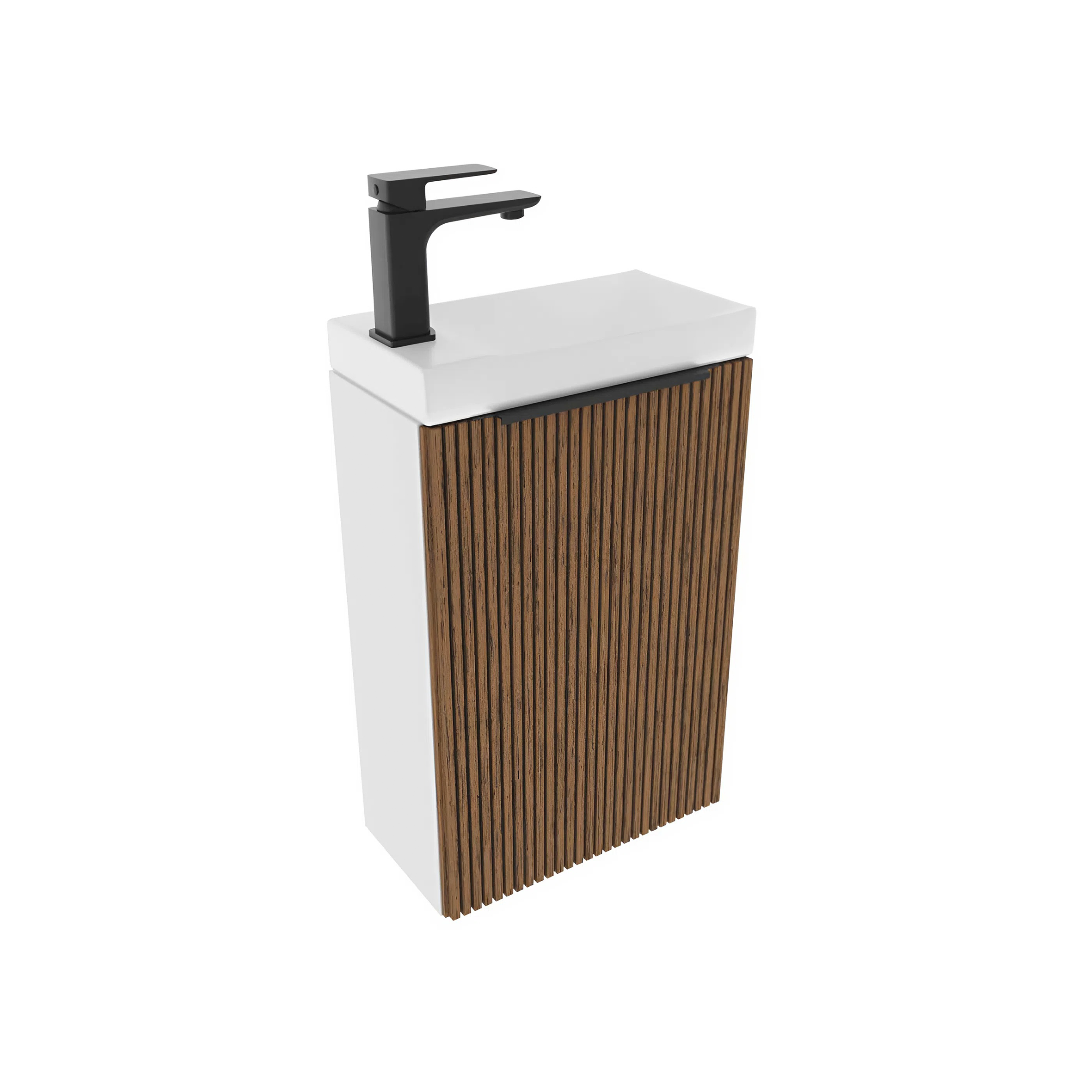 Тумба с раковиной ЗОВ Монови Слим 40 подвесная, белая, тростник