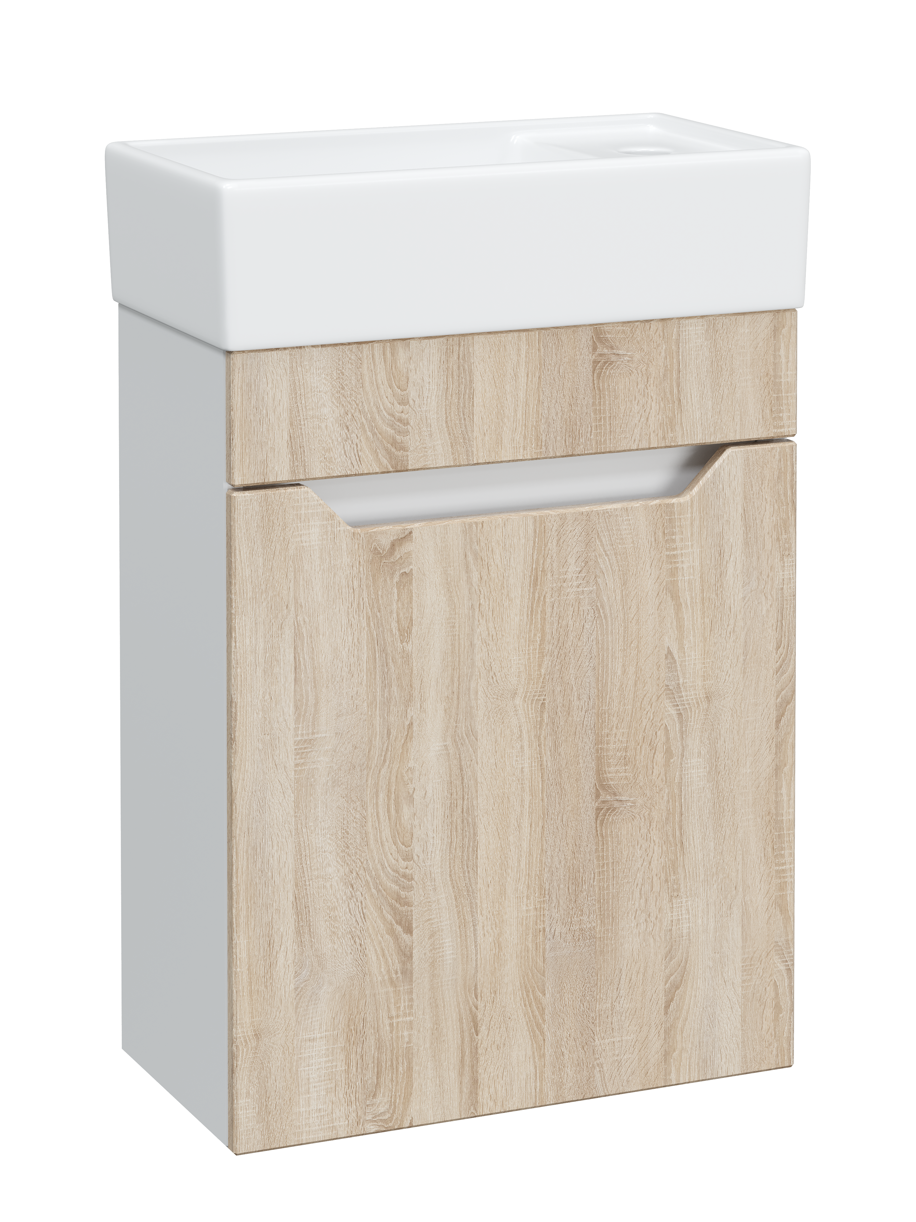 Тумба под раковину без столешницы DIWO Архангельск 40 подвесная, белая, сонома