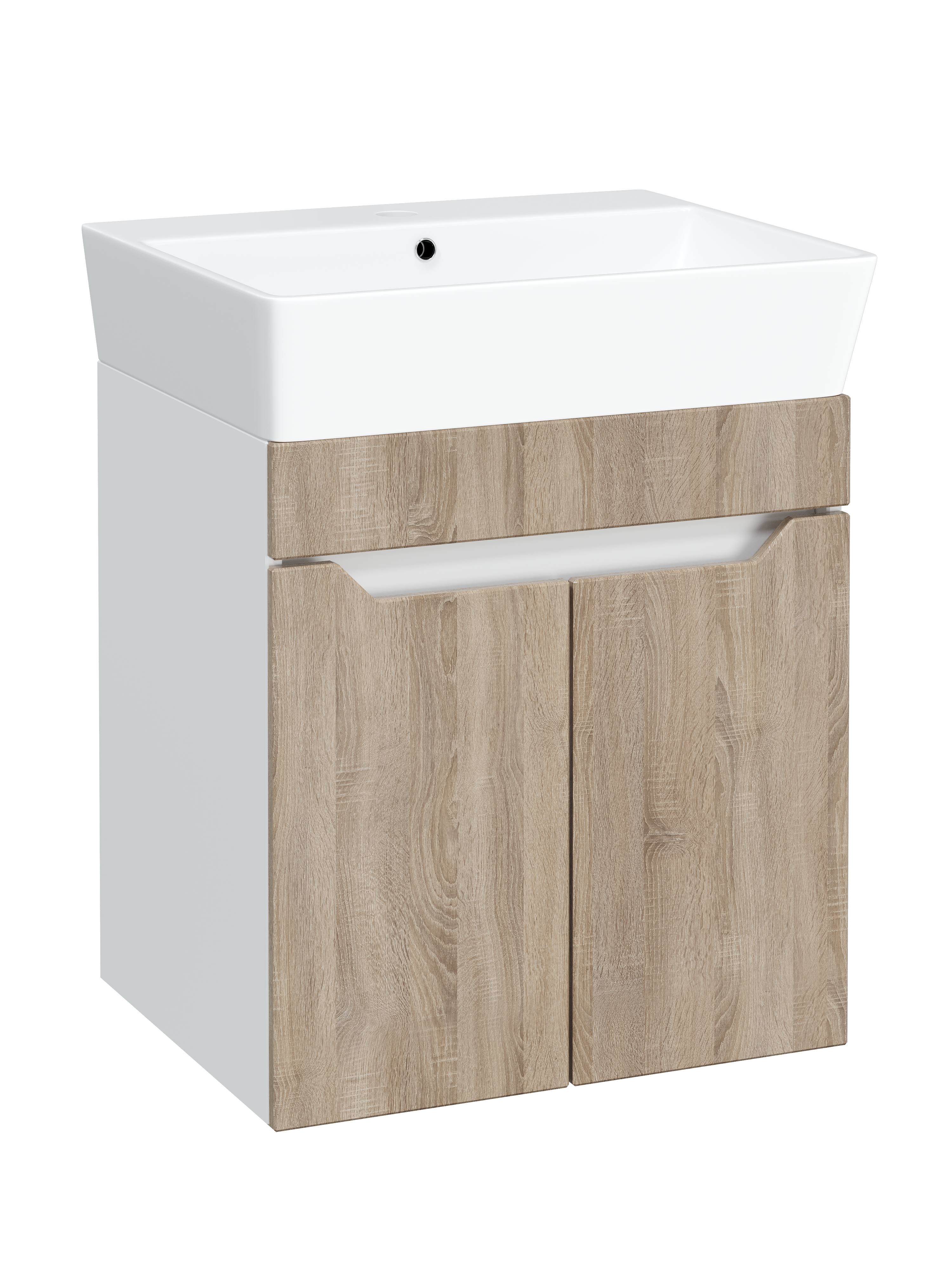 Тумба под раковину без столешницы DIWO Архангельск 50 подвесная, белая, сонома