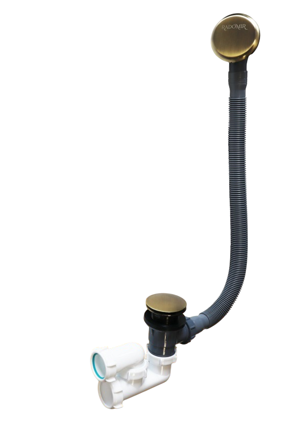 Слив-перелив для ванны Radomir 2-19-4-0-9-000 50 мм, клик-клак, бронза, с сифоном