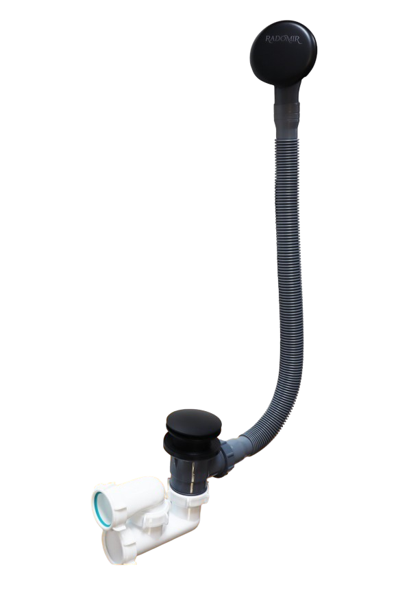 Слив-перелив для ванны Radomir 2-19-6-0-9-000 50 мм, клик-клак, черный, с сифоном