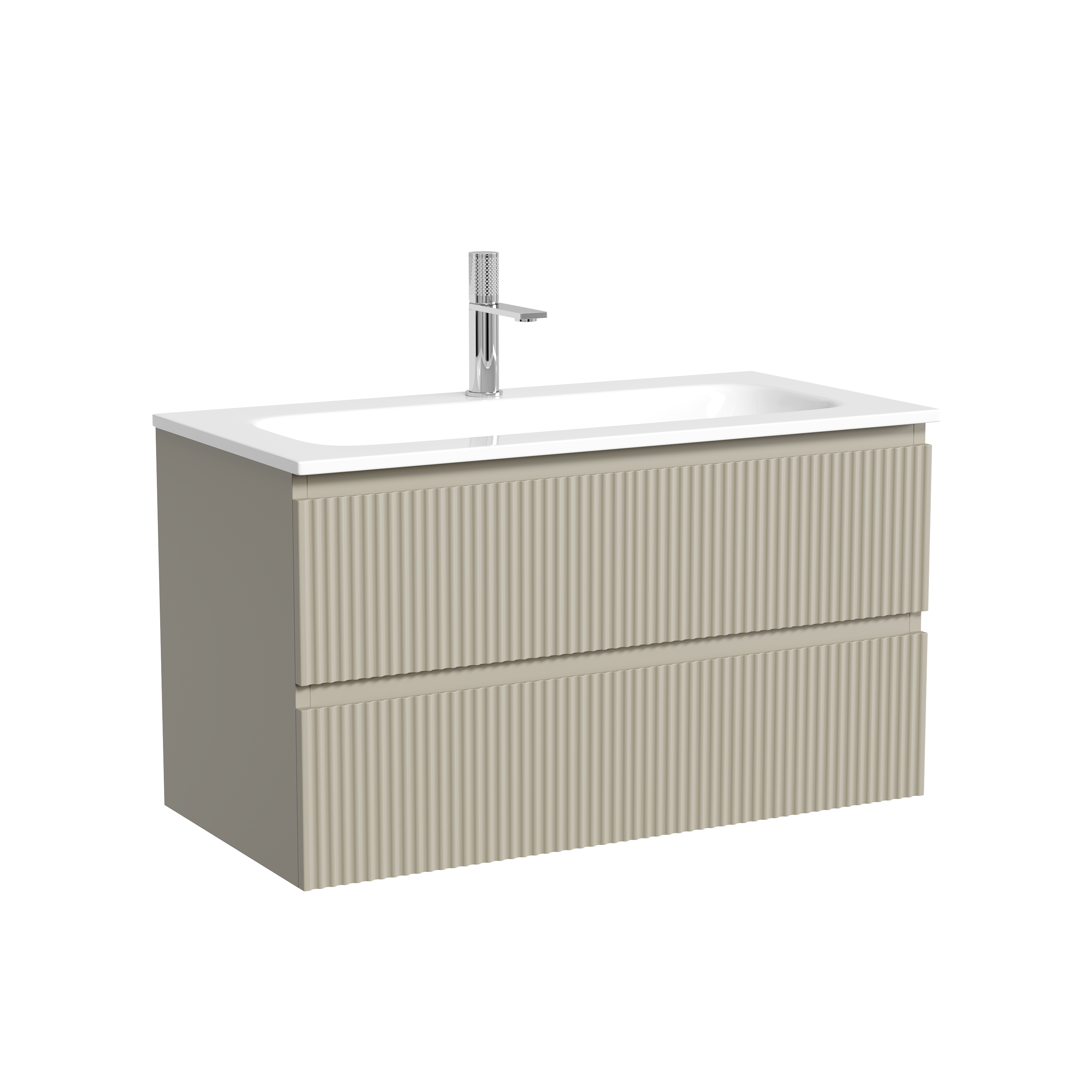 Тумба с раковиной Sancos Snob R 90 подвесная, beige soft, раковина СN7019