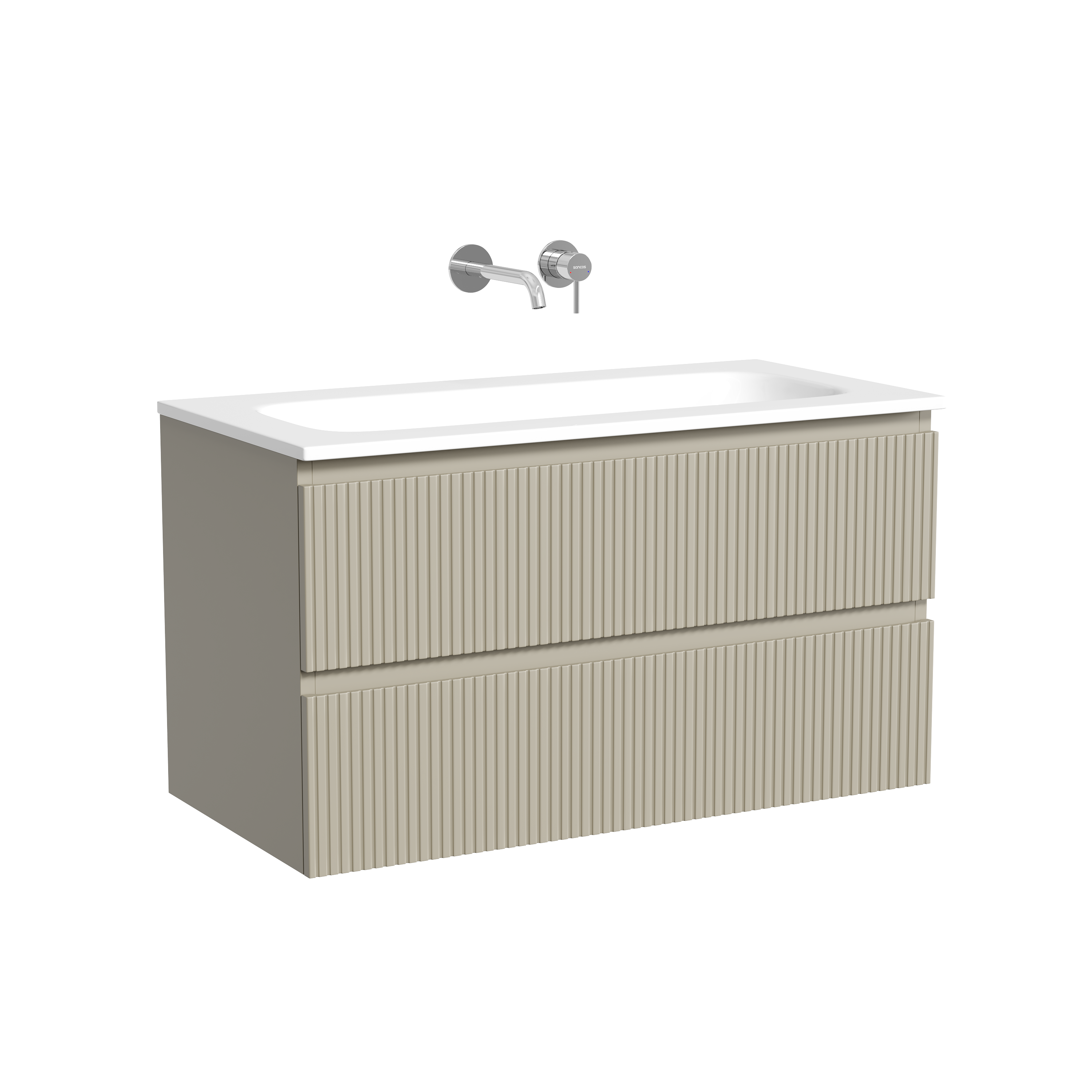 Тумба с раковиной Sancos Snob T 90 подвесная, beige soft, раковина СN7019wx