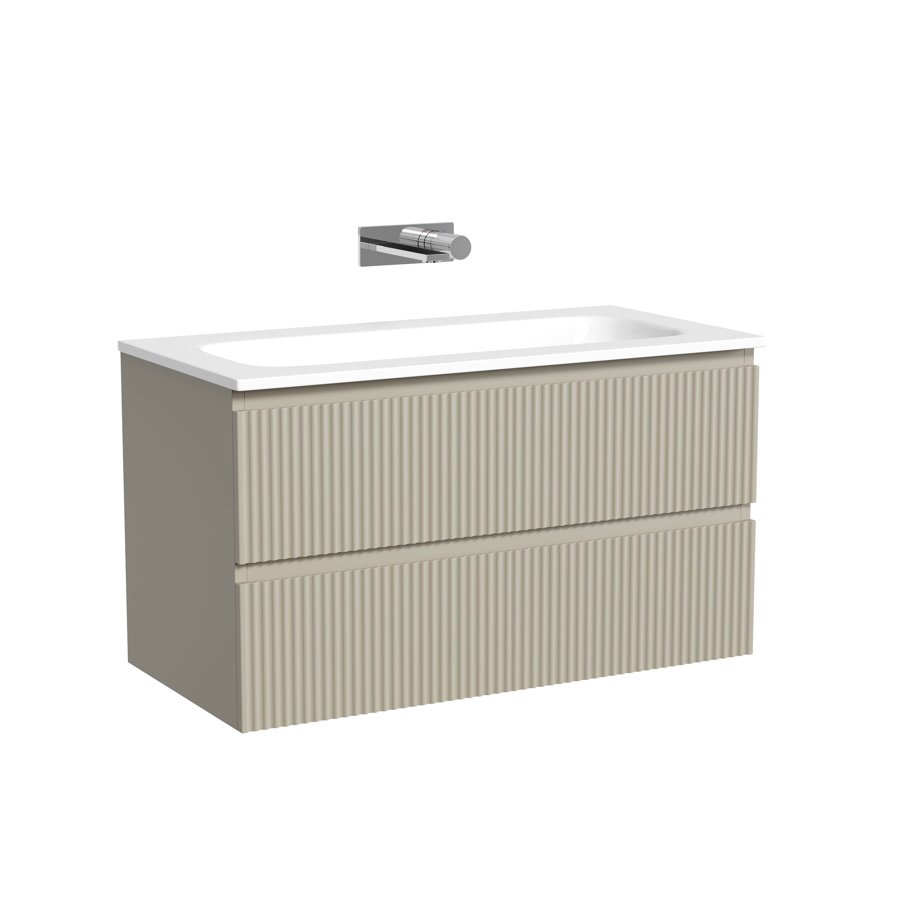 Тумба с раковиной Sancos Snob R 90 подвесная, beige soft, раковина СN7019wx