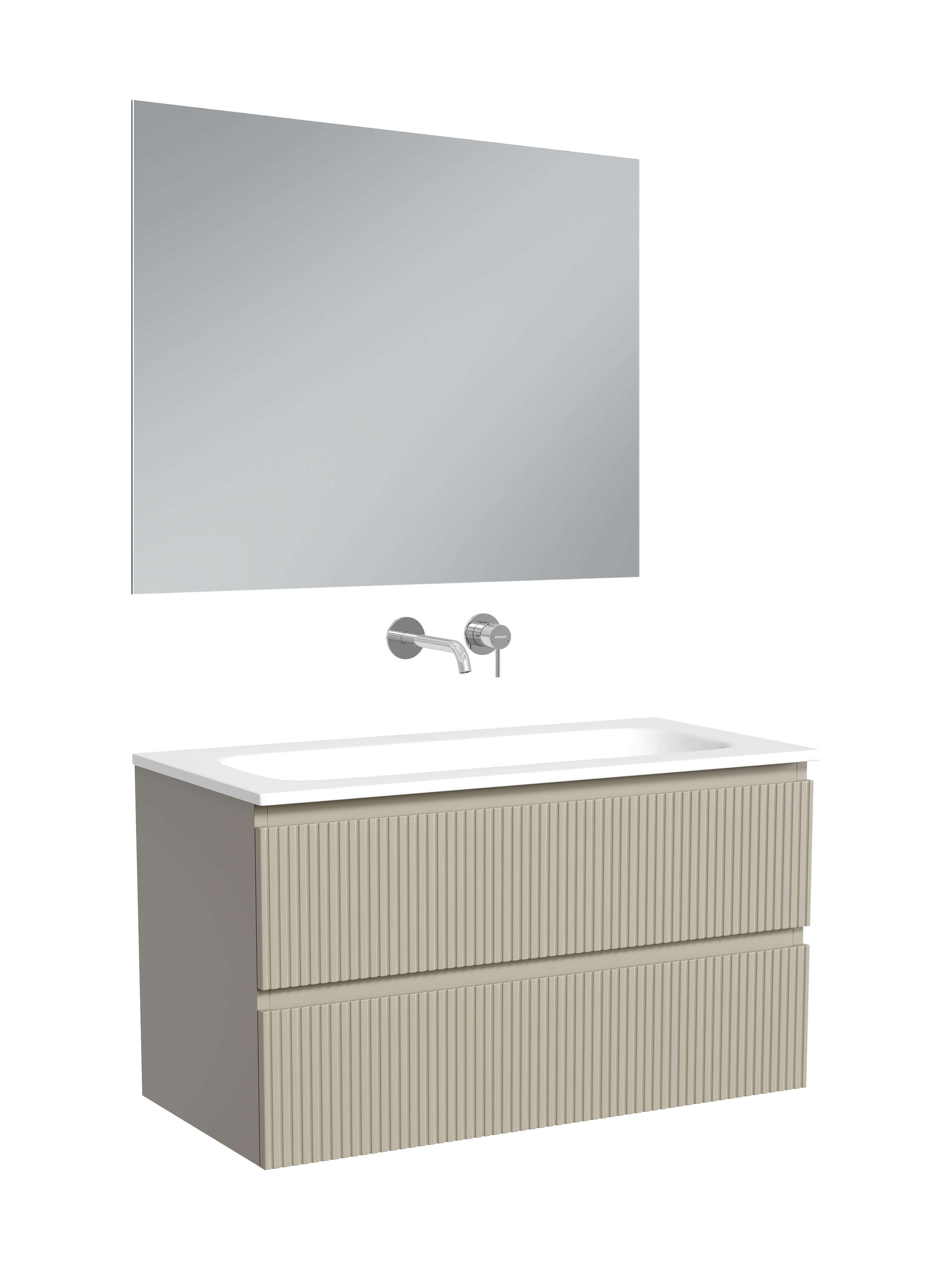 Мебель для ванной комнаты Sancos Snob T 90 подвесная, beige soft, раковина СN7019wx