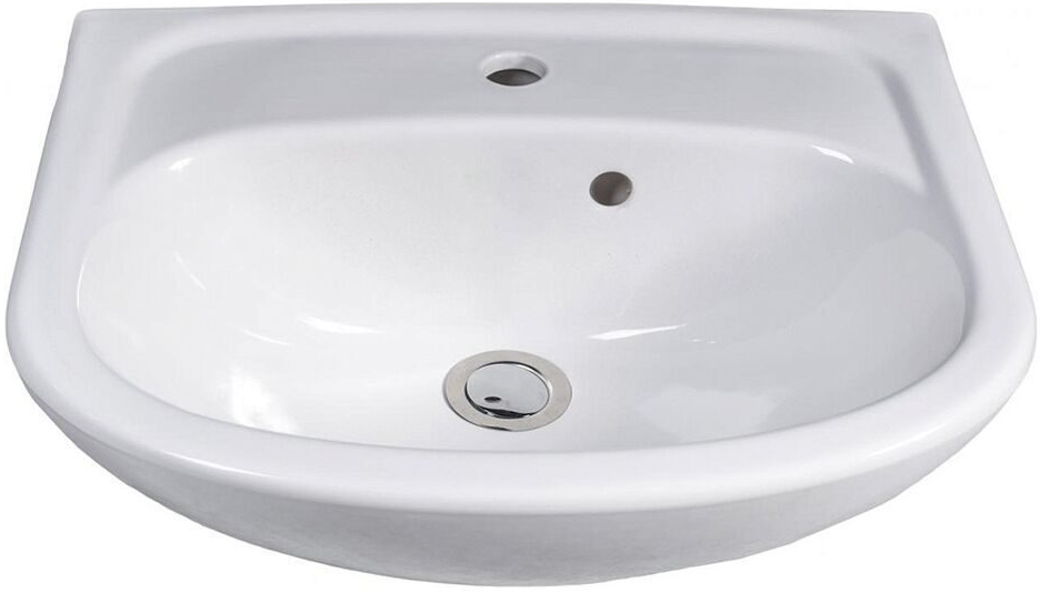 Мебельная раковина DIWO Дмитров 46 накладная, белая, полукруглая, фарфор
