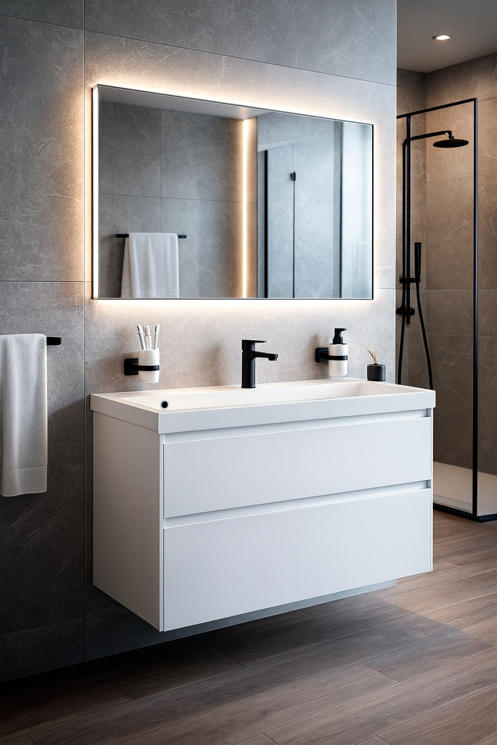 Тумба с раковиной STWORKI Родос 100 подвесная, белая