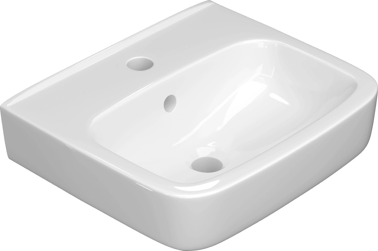 Раковина подвесная Керамин Сквэа 4810531138150 CDB00024893 46 глянцевая белая, прямоугольная