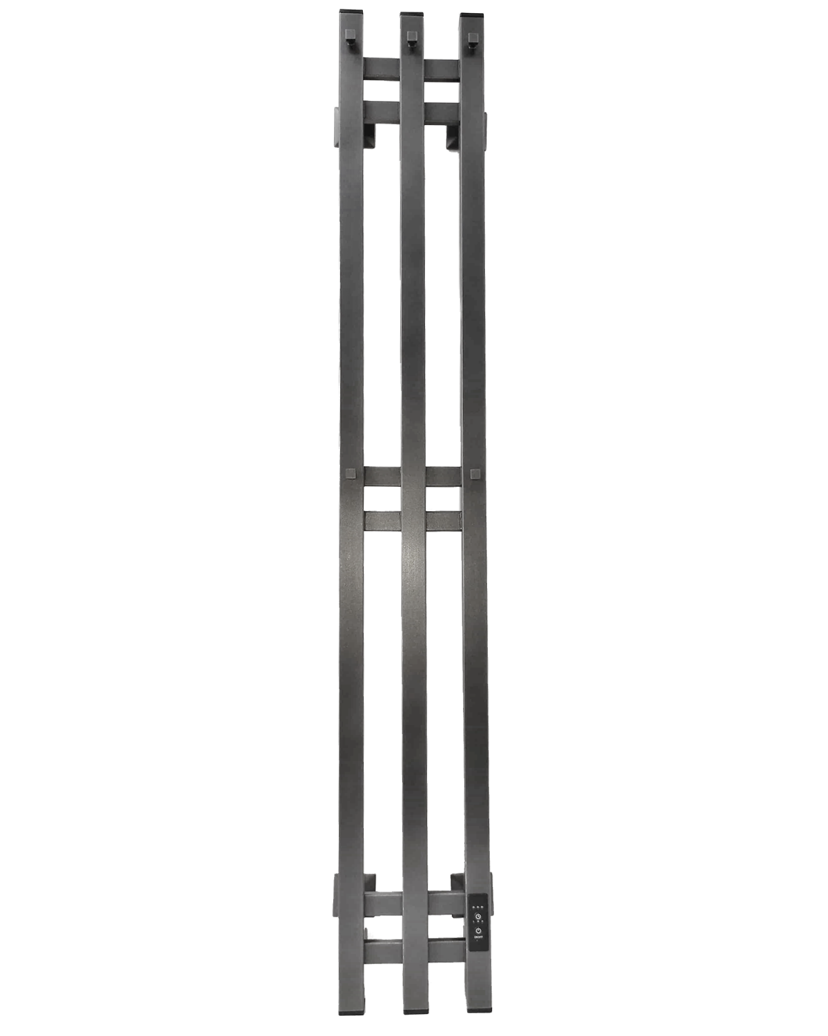 Полотенцесушитель электрический Comfysan Alto-K EC-3 120x20 см, подключение справа, скрытое подключение справа, титановый графит, лесенка, из стали