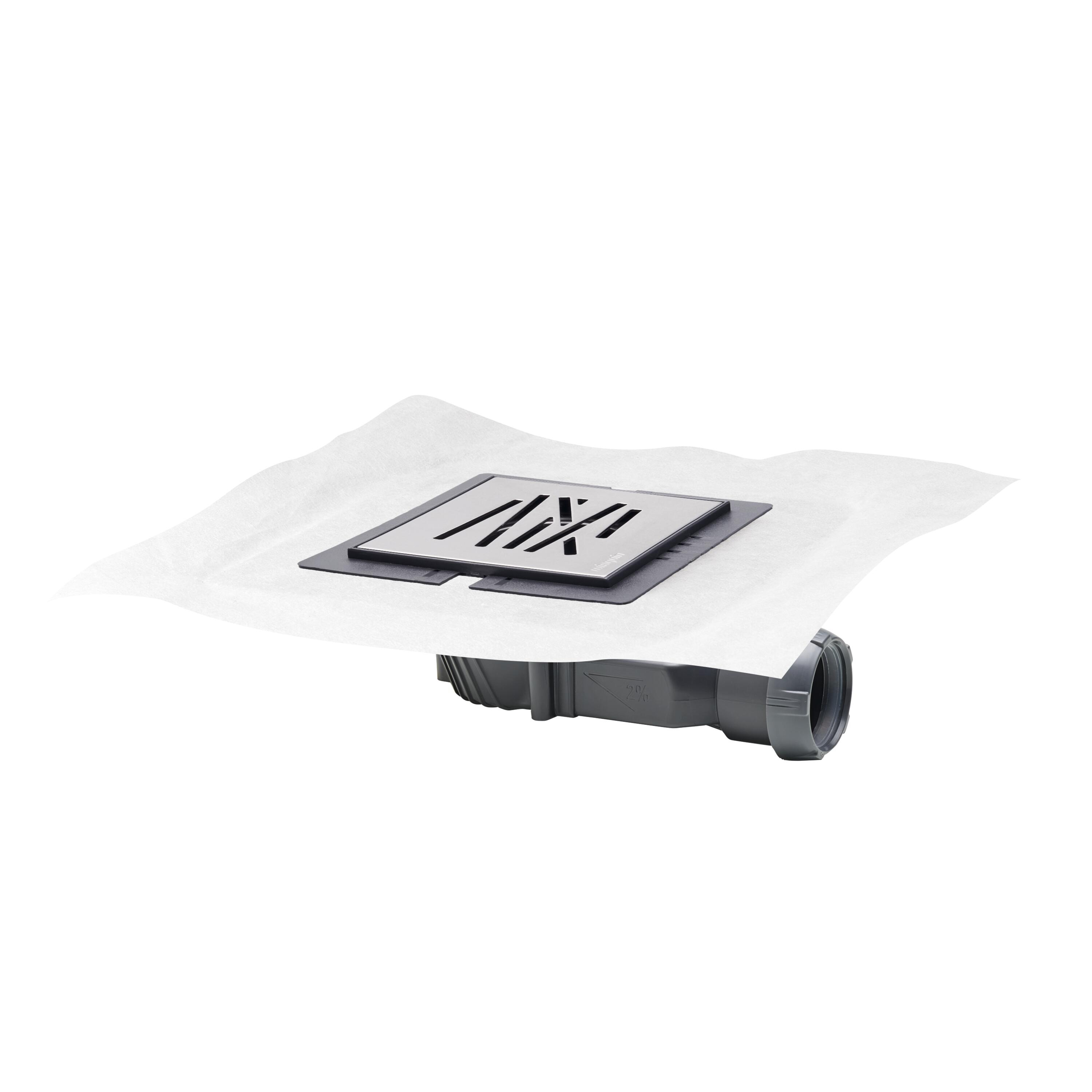 Душевой трап Wirquin Slim+ Mikado 30723966 11x11, в пол, с сухим затвором, серый, с сифоном