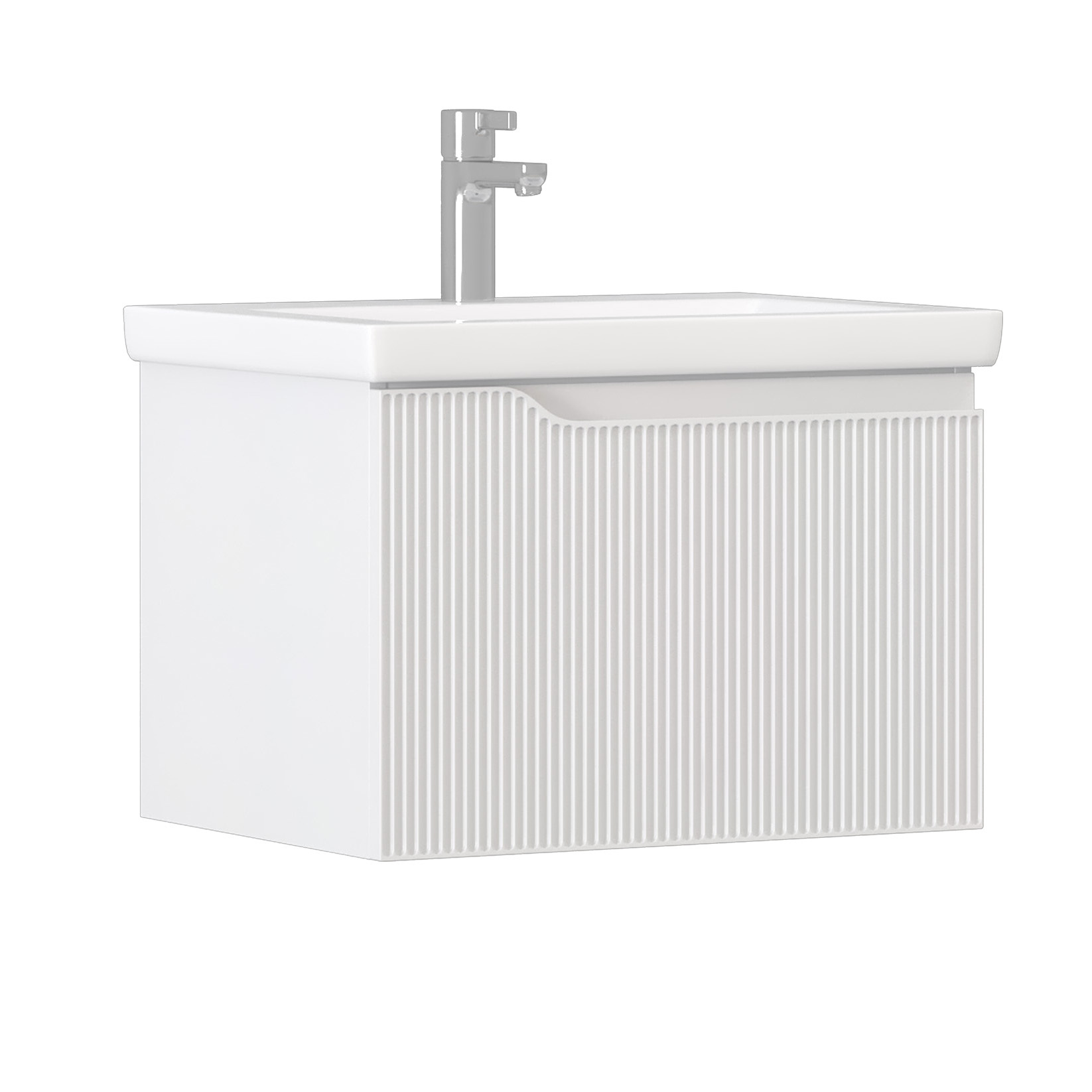 Тумба под раковину без столешницы Vigo Neo 60 подвесная, 1 ящик, матовая белая