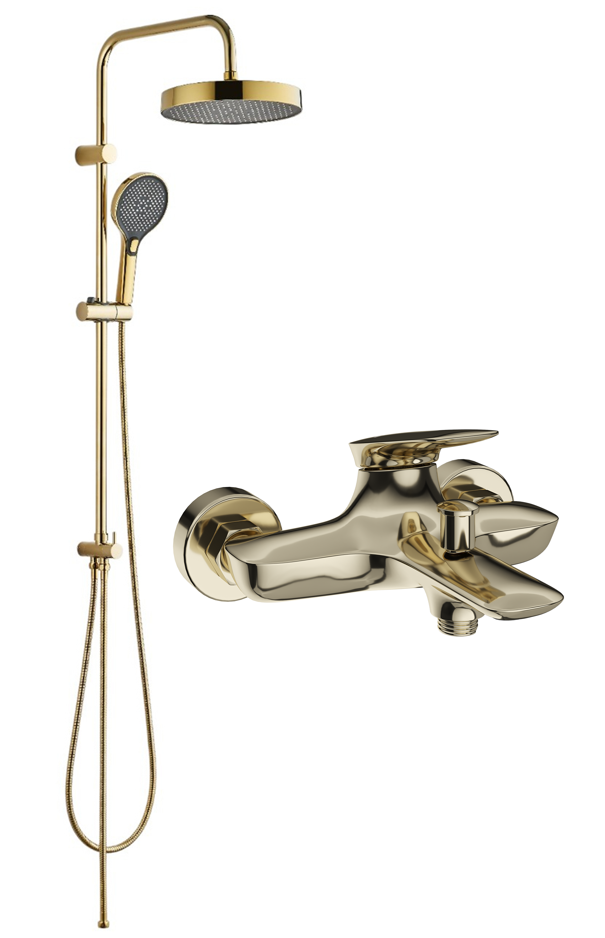 Душевая стойка STWORKI Гётеборг S23180GG со смесителем Молде S23100GG, глянцевое золото