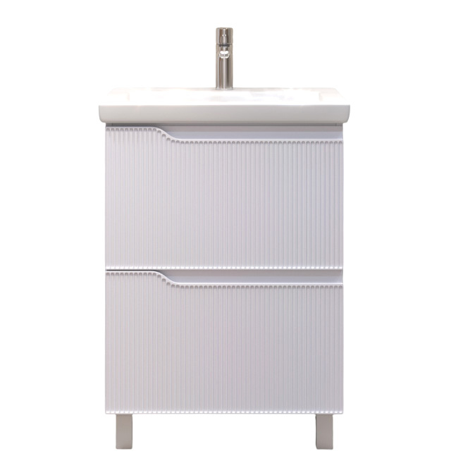 Тумба под раковину без столешницы Vigo Neo 60 напольная, 2 ящика, матовая белая