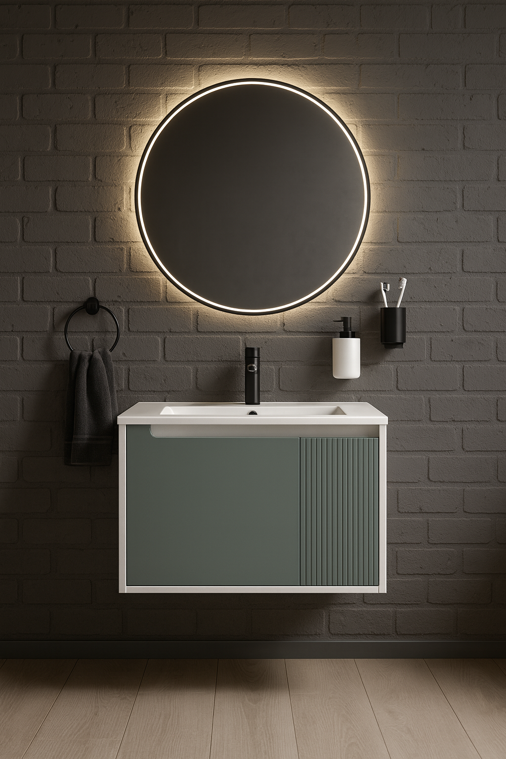 Тумба под раковину без столешницы STWORKI Мурманск 70 подвесная, бирюза