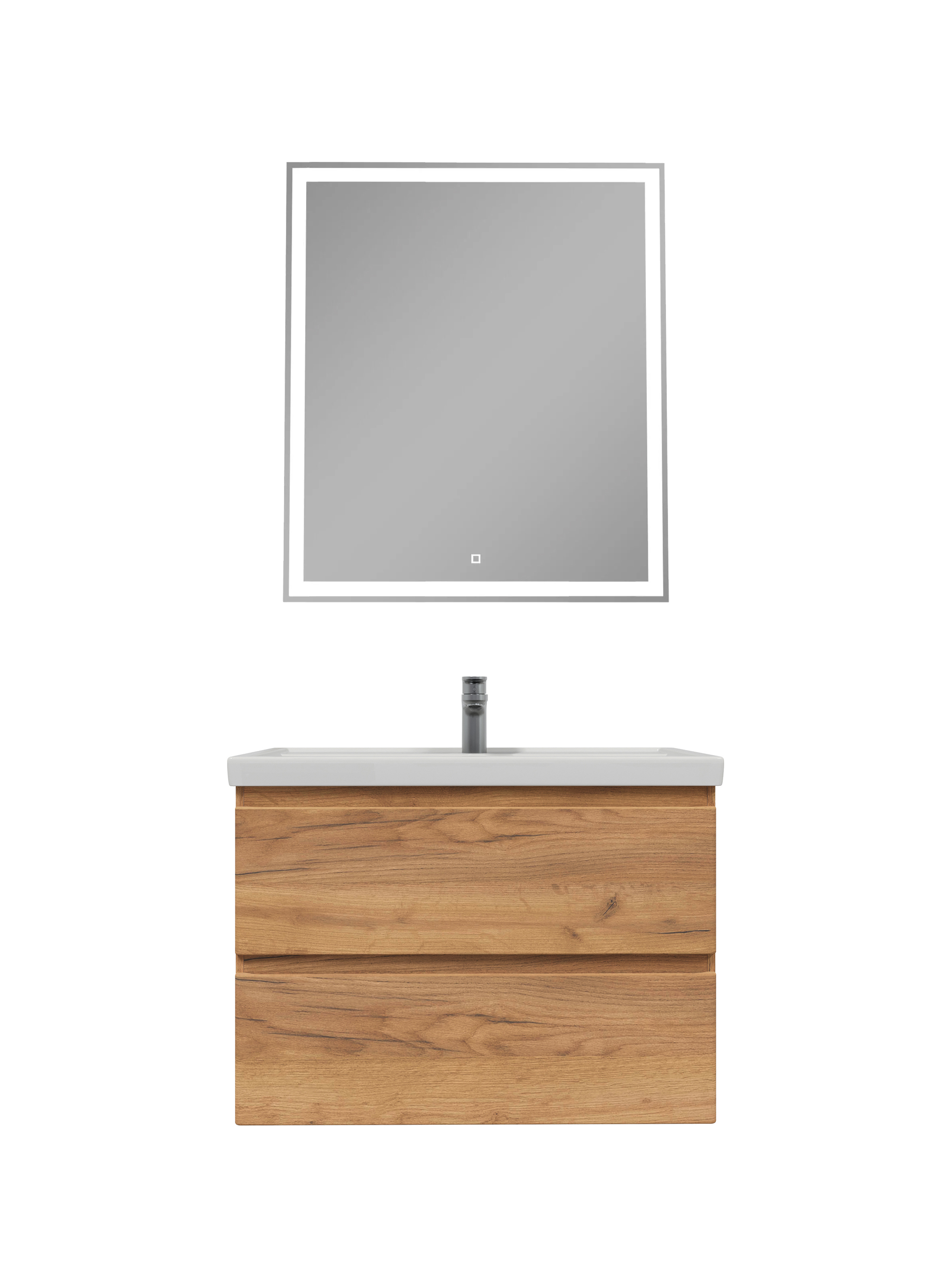 Мебель для ванной комнаты SanStar Riana 70 подвесная, дуб крафт золотой, раковина Фостер 70