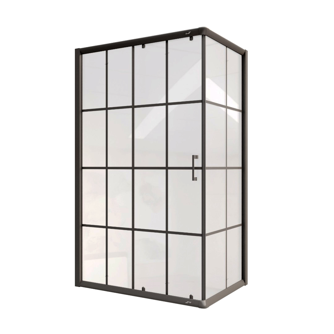 Душевой уголок Ceruttispa Muza 120 N 120x80, профиль черный