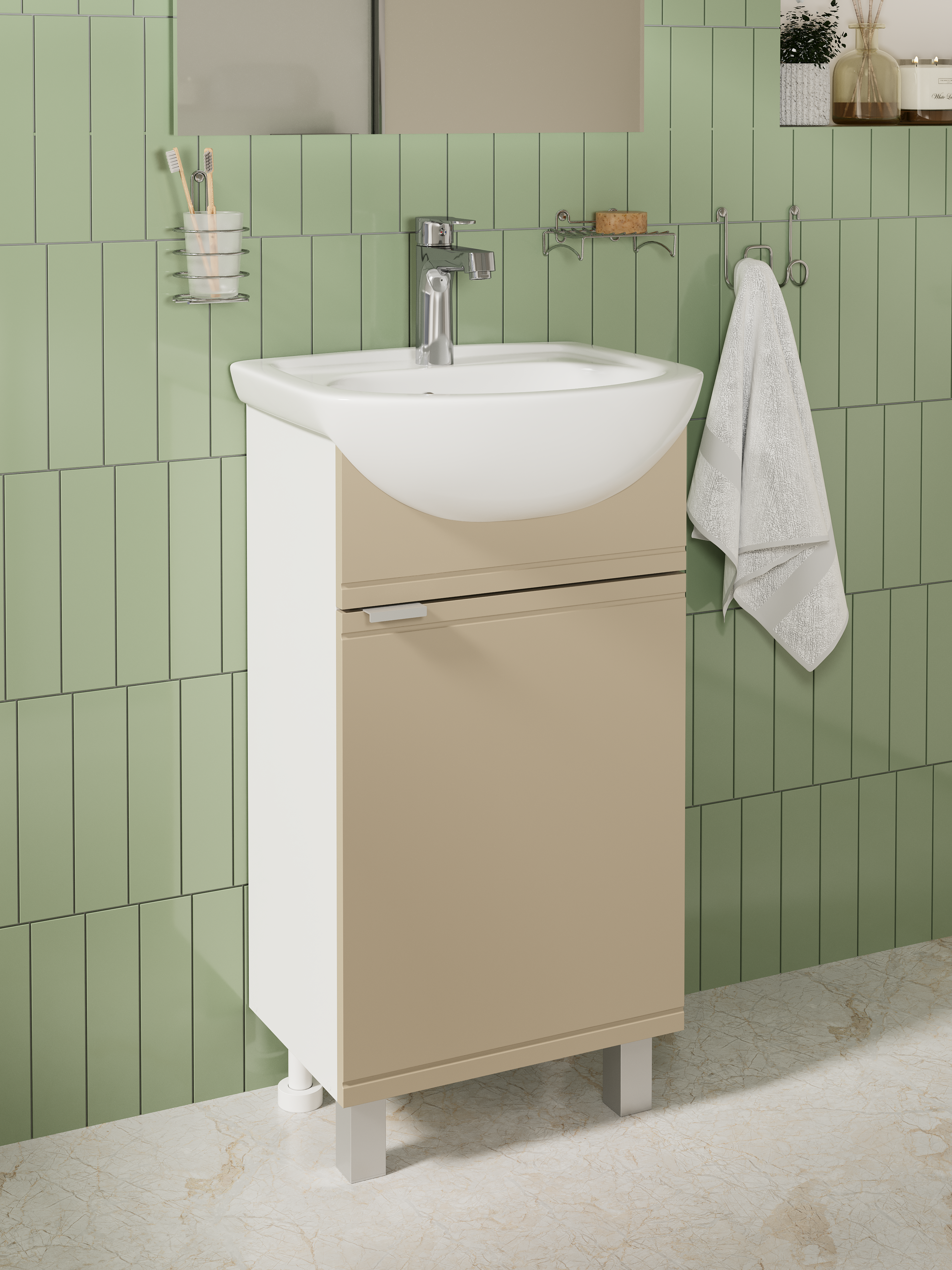 Тумба под раковину без столешницы DIWO Дмитров 47 напольная, 1 дверца, глясе