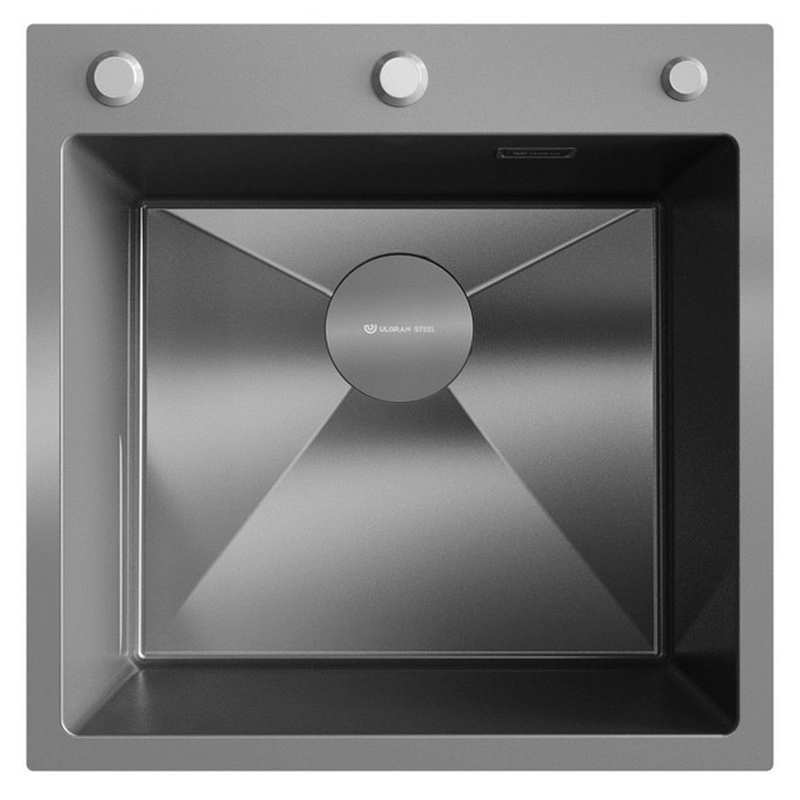 Комплект Ulgran STEEL US 500х500-002 с коландером, черная брашированная сталь