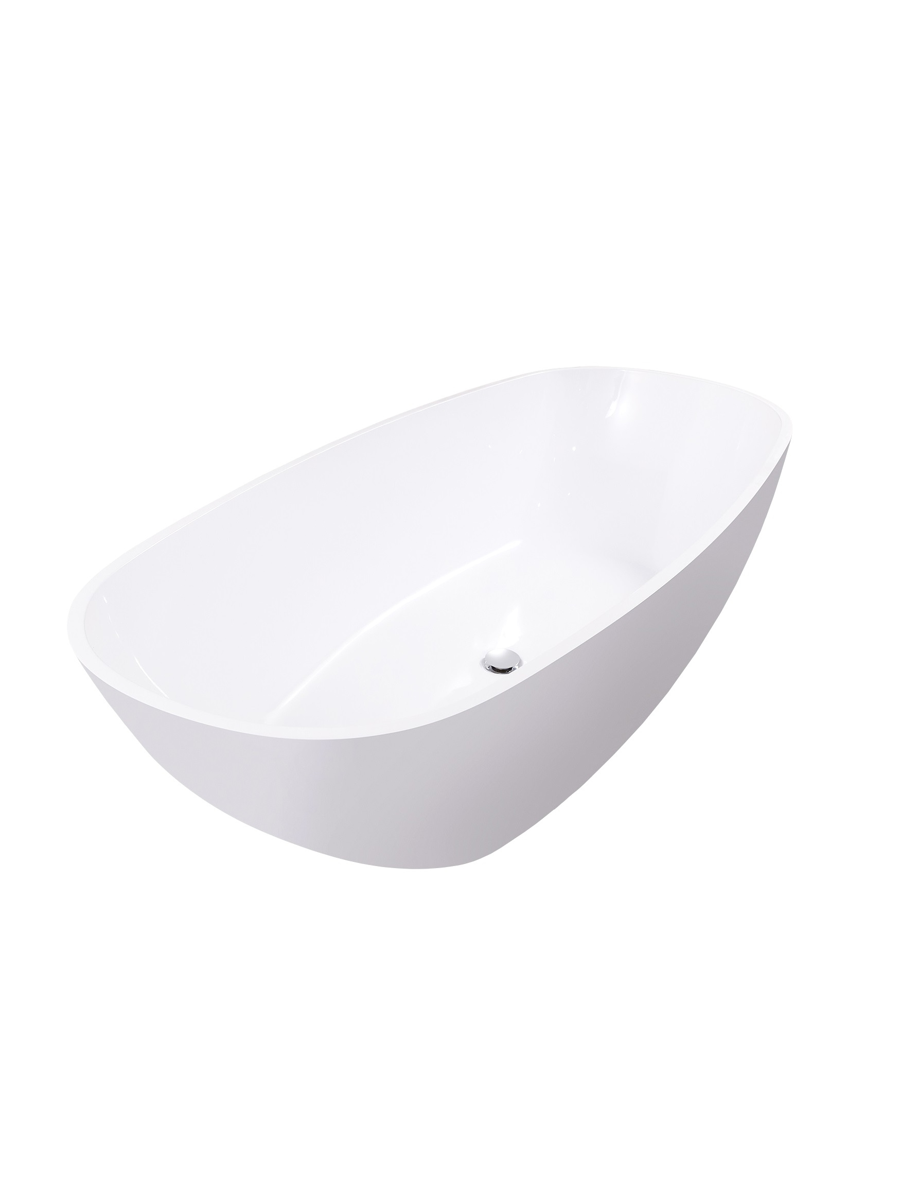 Ванна из искусственного камня Aqua de Marco Angelo 1175WANG_GEL 175x80 см, отдельностоящая, белая, овальная