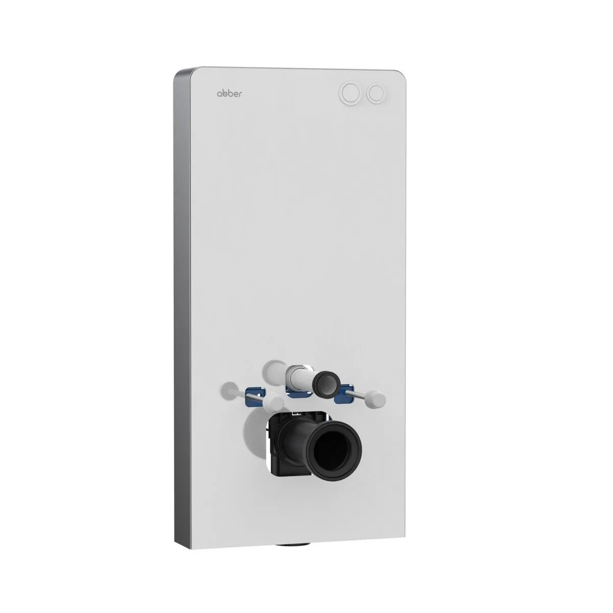 Инсталляция с кнопкой Abber AC0107MW цвет белый, пневматическое управление, крепление на стену