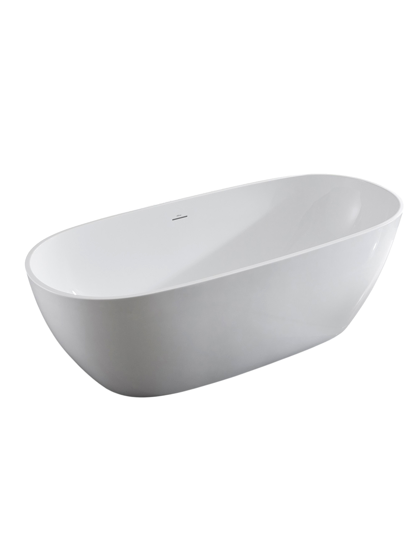 Акриловая ванна Abber AB9263-1.8 180x80 см, отдельностоящая, белая, овальная, с каркасом, со сливом-переливом