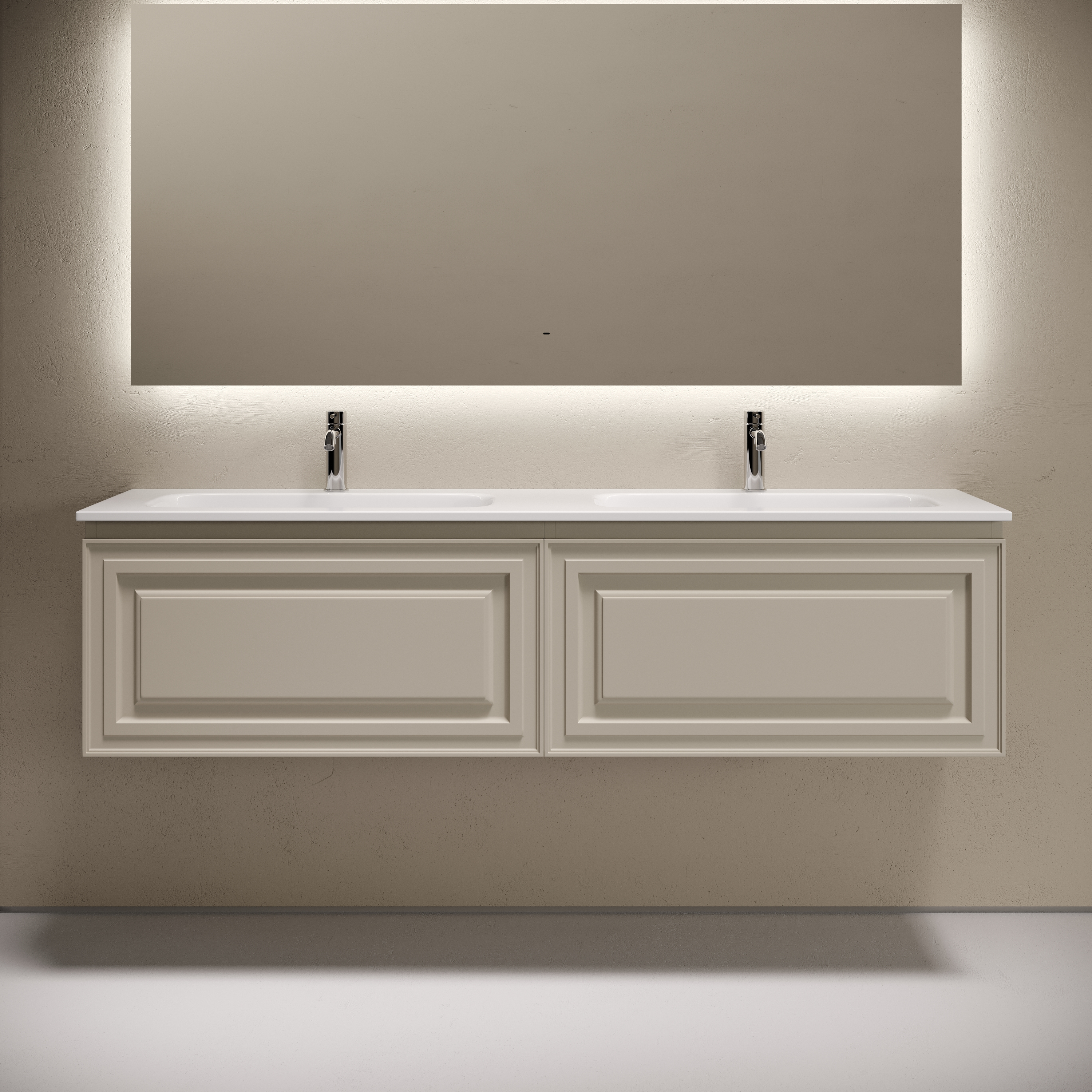 Тумба с раковиной Sancos Very 160 подвесная, beige soft, раковина CN7023