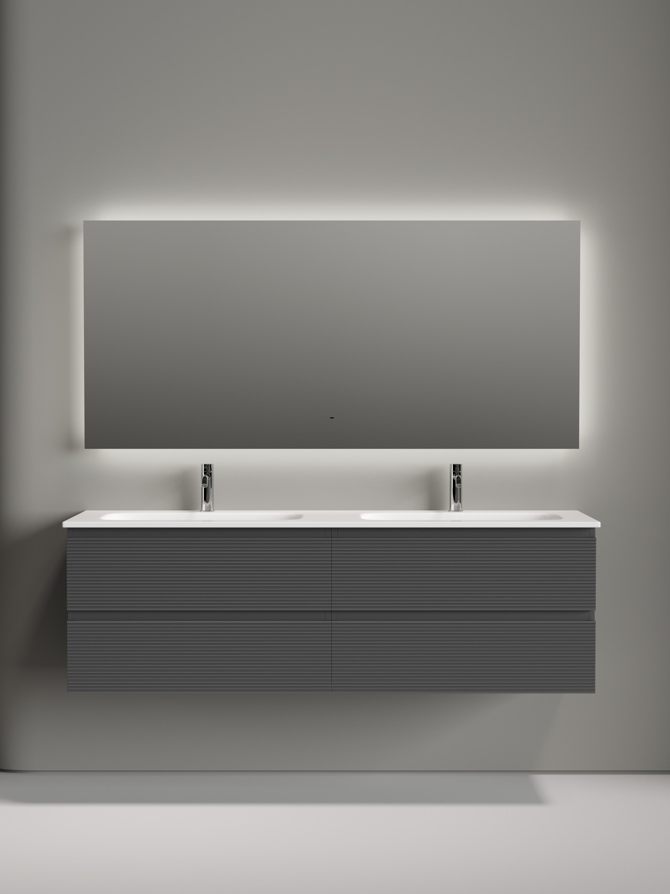 Мебель для ванной комнаты Sancos Folk 160 подвесная, grey soft, раковина CN7023