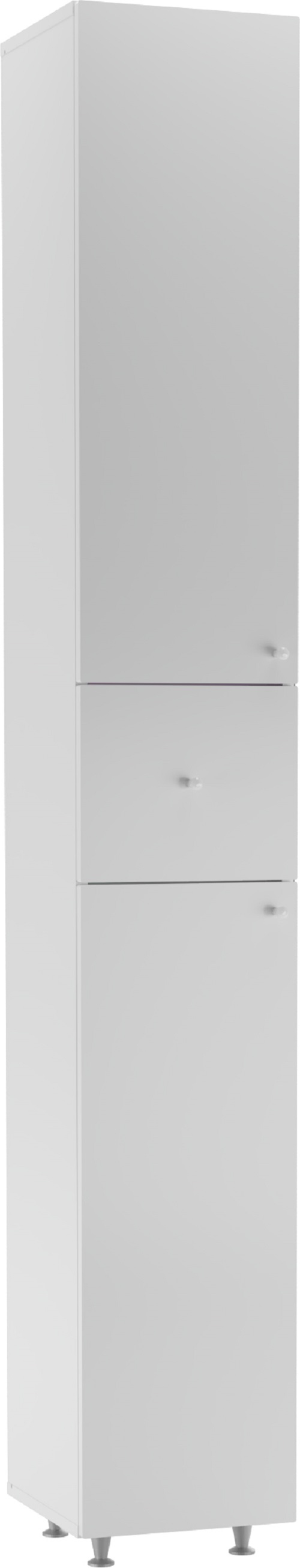 Шкаф-пенал для ванной Айсберг Промо 30 универсальный с ящиком, белый