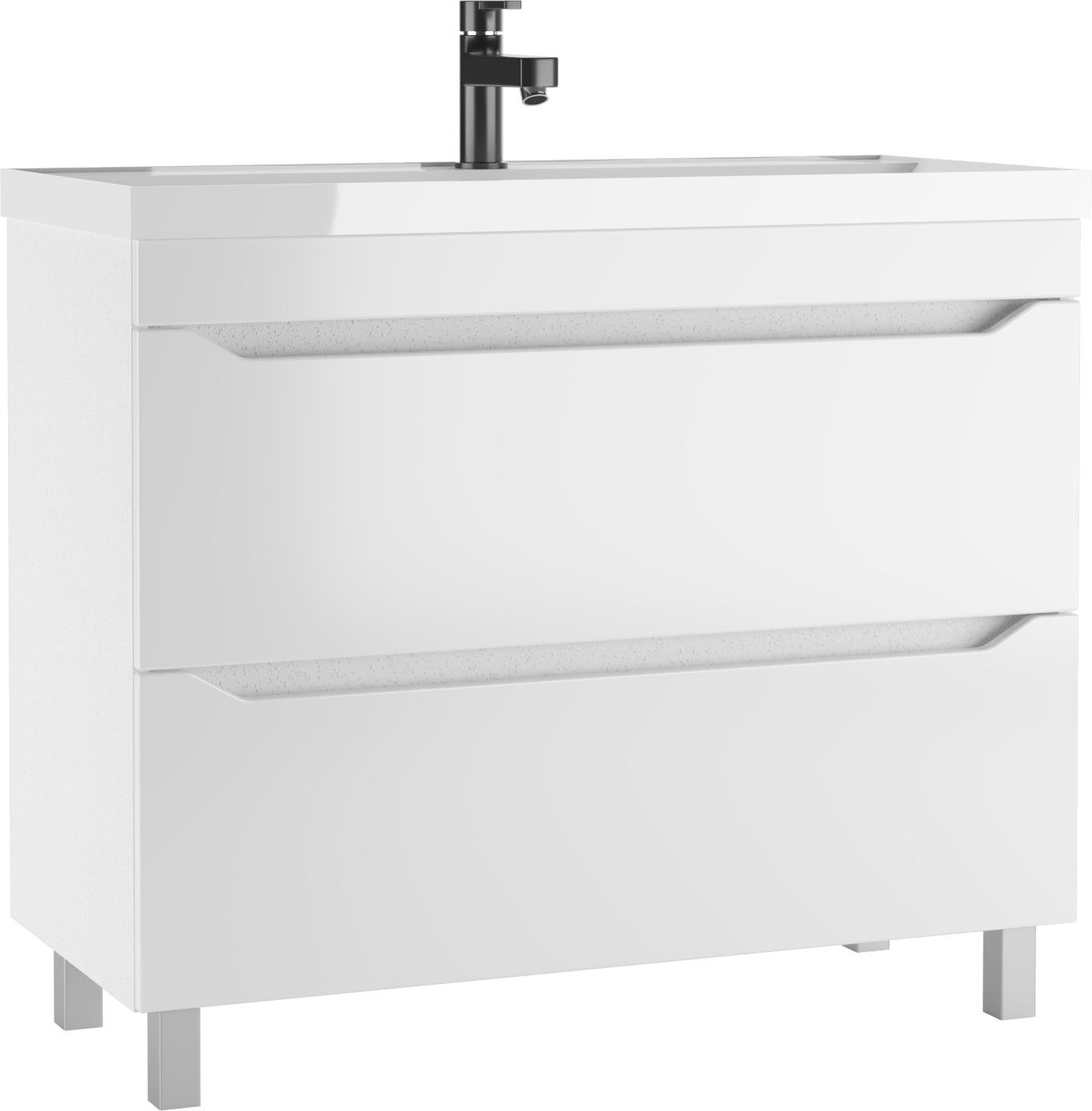 Тумба под раковину без столешницы Айсберг Ева Bazis 100 напольная, белая