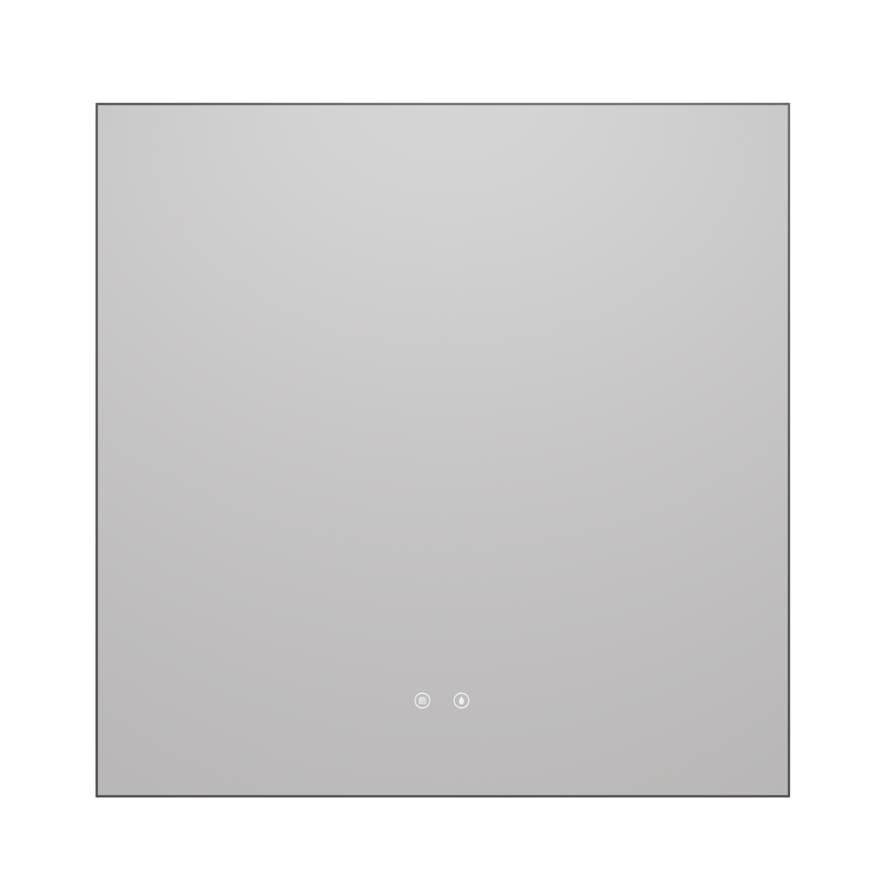 Зеркало Vincea VLM-4F800GM-2 80x80, с подсветкой и антизапотевателем, вороненая сталь
