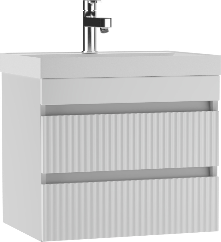 Тумба под раковину без столешницы Айсберг Бриз 60 2 ящика, белая