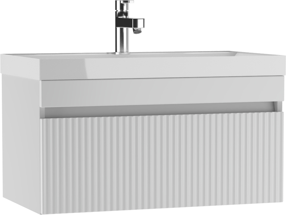Тумба под раковину без столешницы Айсберг Бриз 80 1 ящик, белая