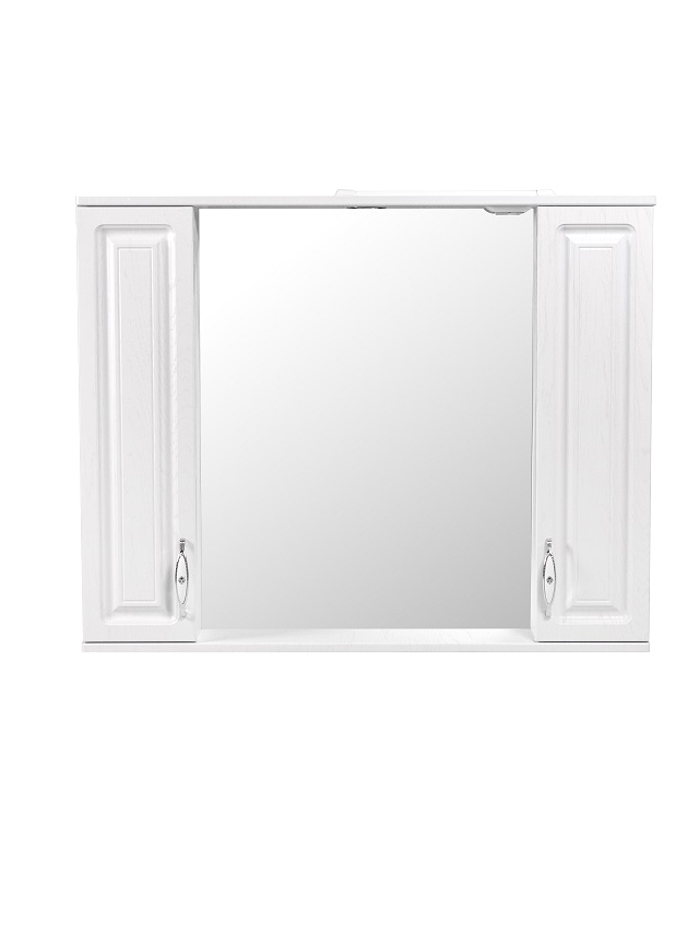 Зеркало Stella Polar Кармела 90/С Люкс с подсветкой, белое серебро