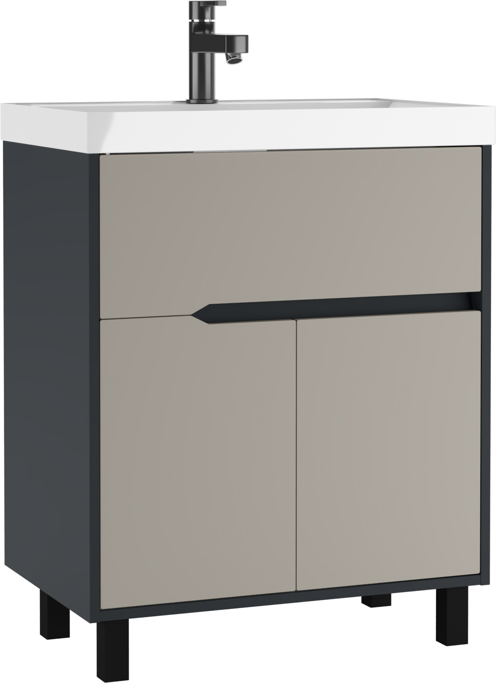 Тумба под раковину без столешницы Домино Karat 70 напольная, серый тауп