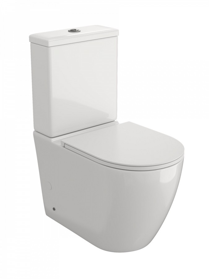 Унитаз-компакт напольный Teymi Lina R T40120 безободковый, сиденье микролифт, гланцевый белый