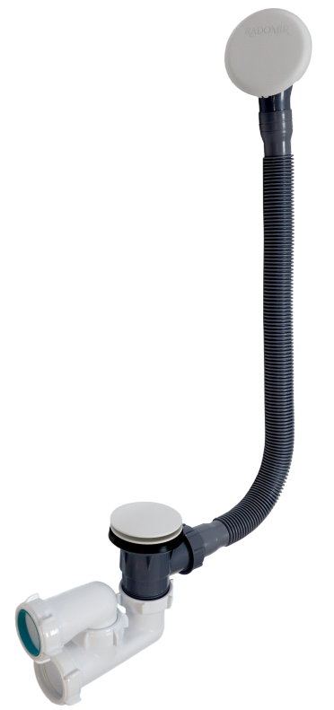 Слив-перелив для ванны Radomir 2-19-1-0-9-000 50 мм, клик-клак, белый, с сифоном