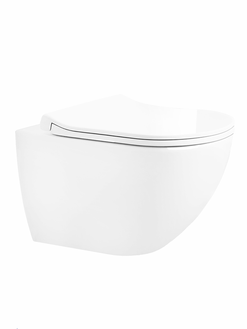 Унитаз подвесной Ceruttispa Amici Aria Tornado CT11388 безободковый, с микролифтом, смыв Tornado, антивсплек, белый глянцевый