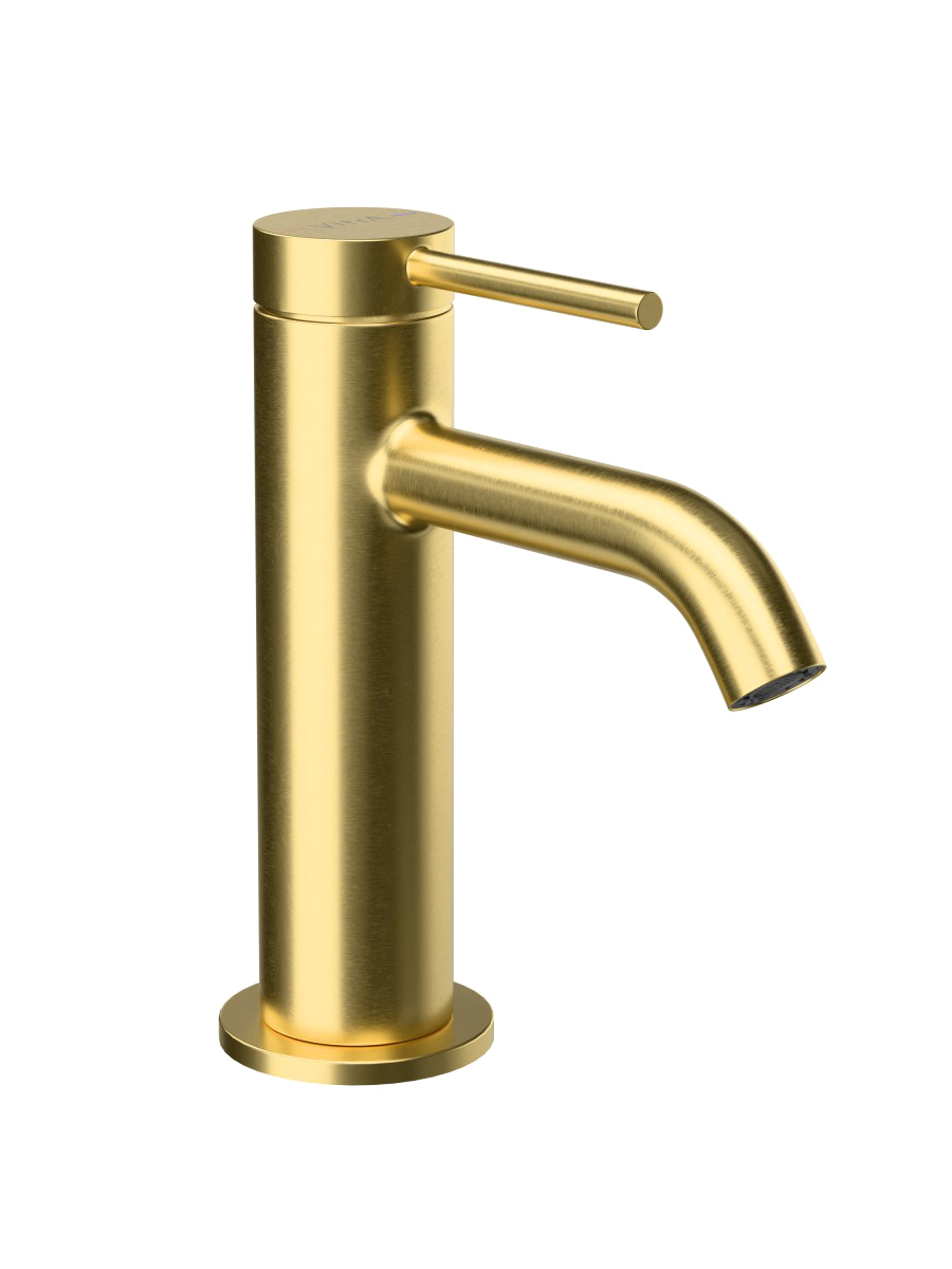 Смеситель для раковины VitrA Minimax Round A4353025EXP брашированное золото