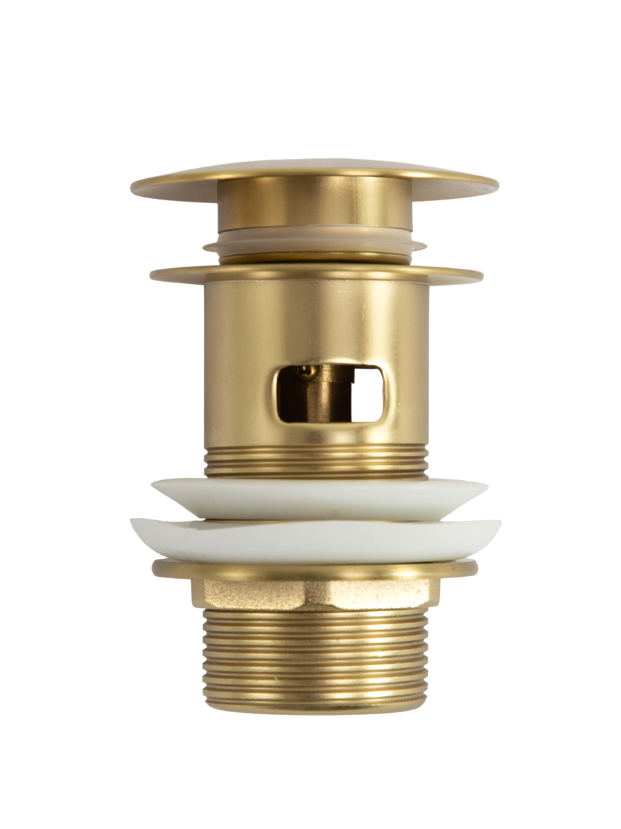 Донный клапан для раковины Cezares CZR-SAT-BORO с переливом, брашированное золото