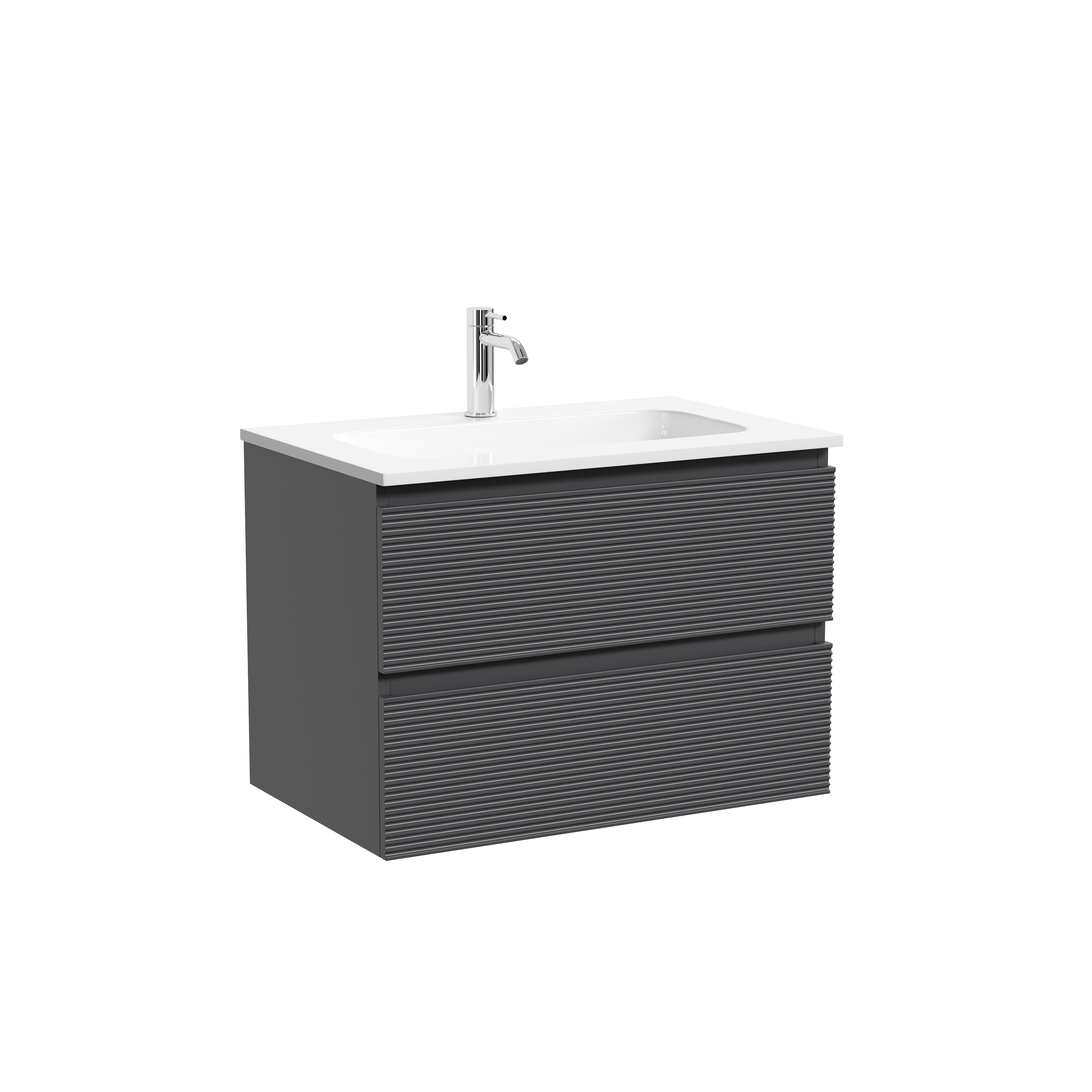 Тумба с раковиной Sancos Folk 70 2я подвесная, grey soft, раковина CN7031