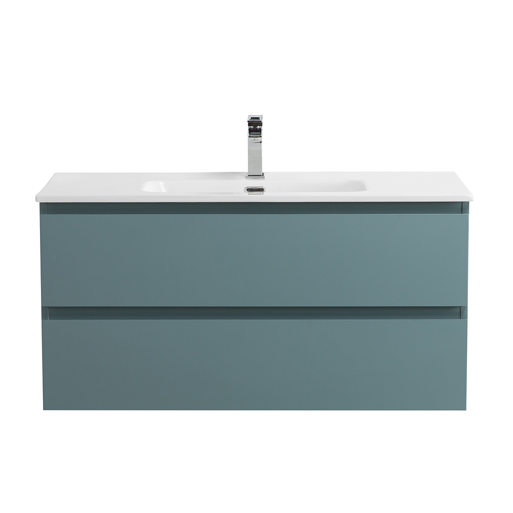 Тумба с раковиной BelBagno Kraft 100 подвесная, матовая голубая, раковина bb1000etl