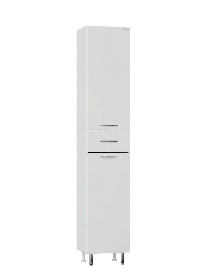 Шкаф-пенал для ванной Onika Модерн 36 правый с бельевой корзиной, белый