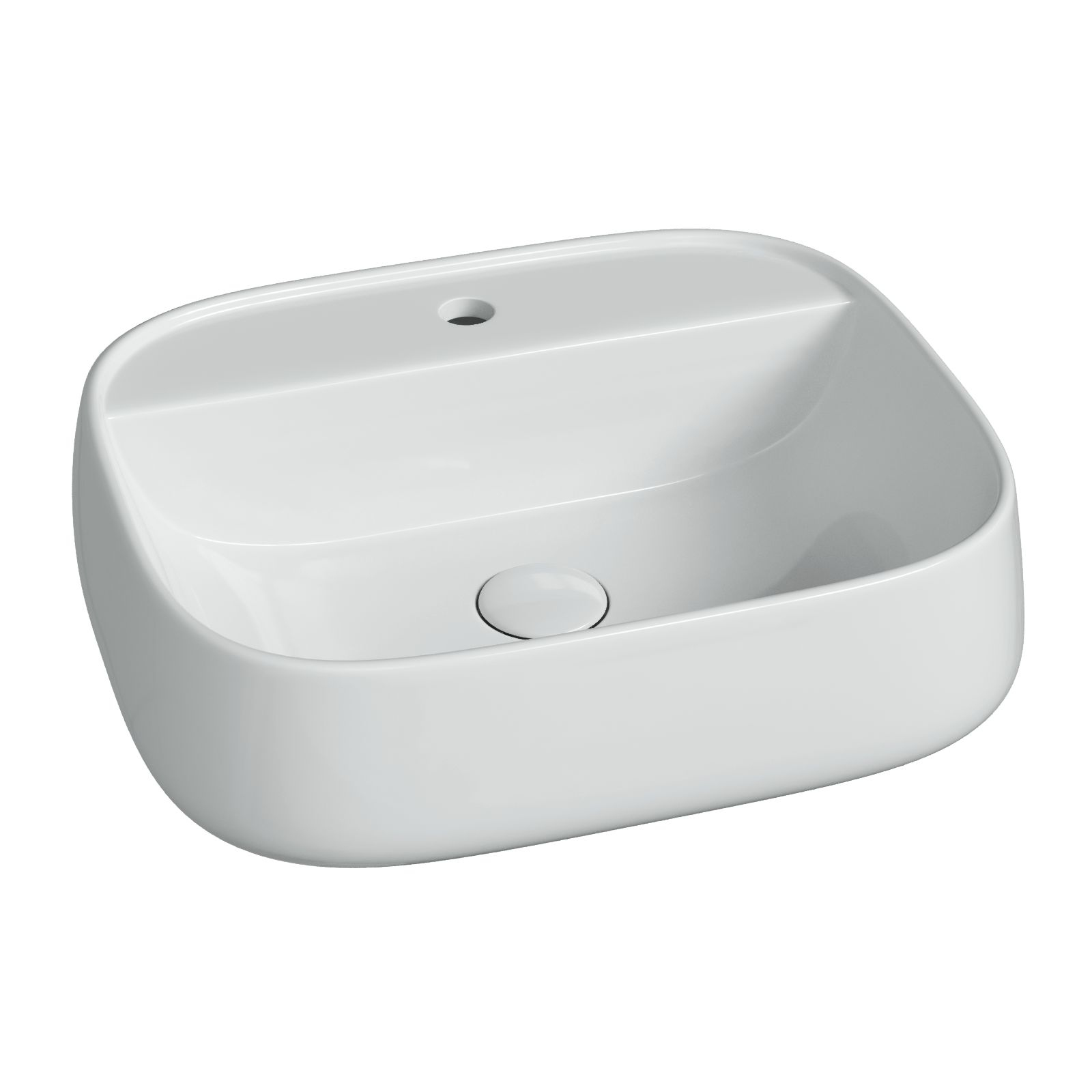 Раковина подвесная Ceramicanova Fonte с отверстием под смеситель, 500x425x145, белый, CN5051